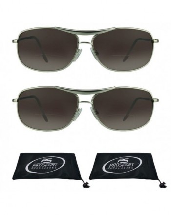 Aviator Bifocal Sunglasses Silver Combo