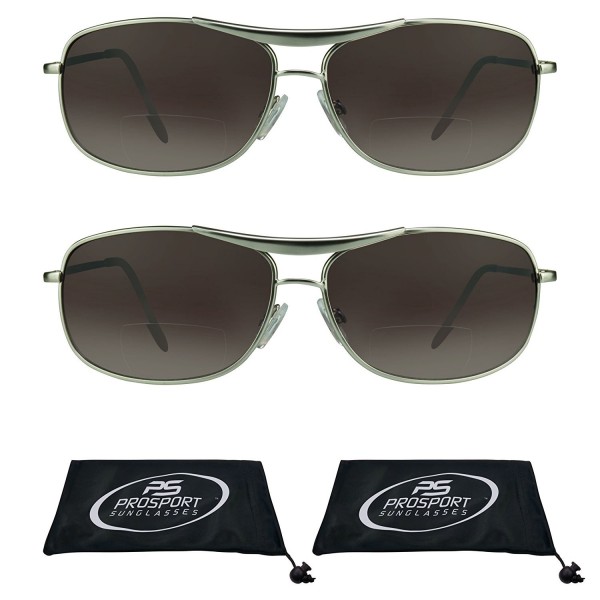 Aviator Bifocal Sunglasses Silver Combo