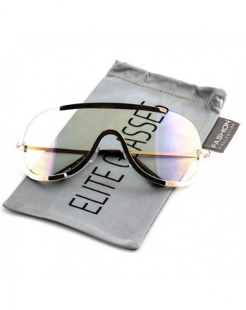 Elite OVERSIZED SHIELD Silver Glasses