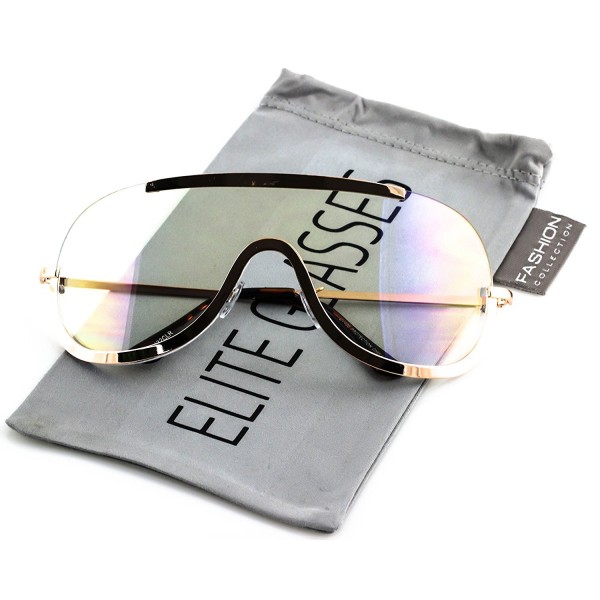 Elite OVERSIZED SHIELD Silver Glasses