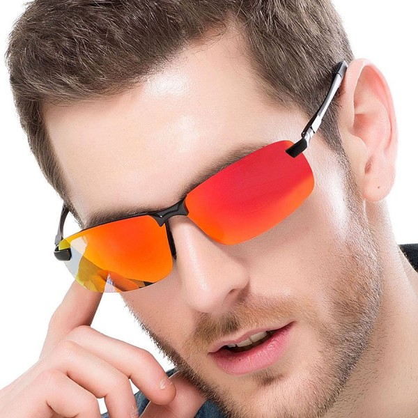 Stylish Mirrored Colored Rimless Sunglasses