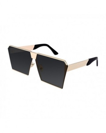 FEISEDY Square Mirrored Sunglasses Oversize