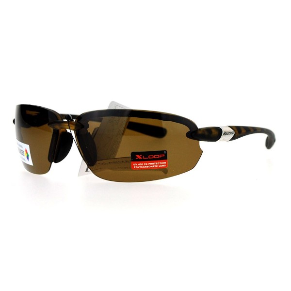 Polarized Sunglasses Rimless Rectangular Tortoise