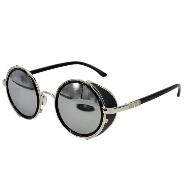 Ucspai Steampunk Sunglasses Silver Reflective