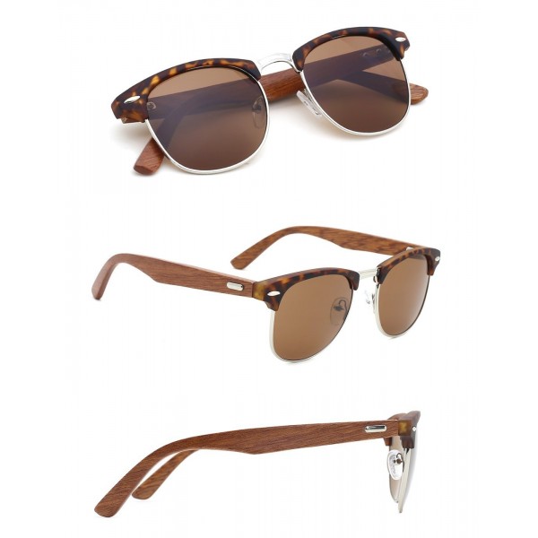 TIJN Semi Rimless Wayfarer Clubmaster Sunglasses