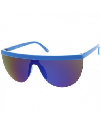 sunglassLA Futuristic Semi Rimless Mirror Sunglasses