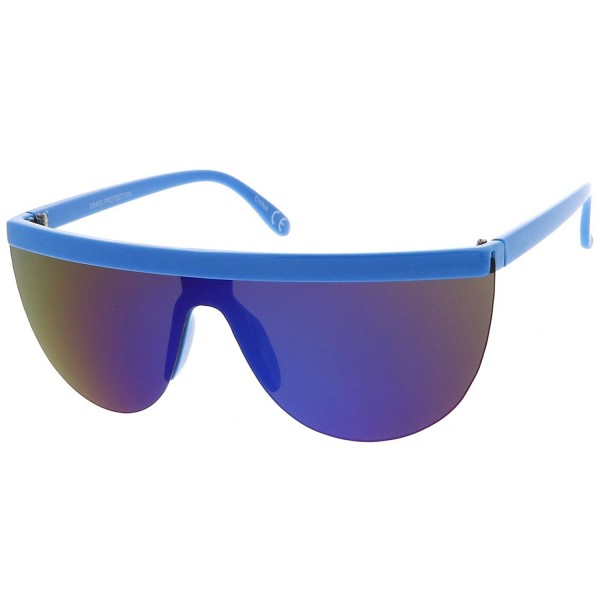 sunglassLA Futuristic Semi Rimless Mirror Sunglasses