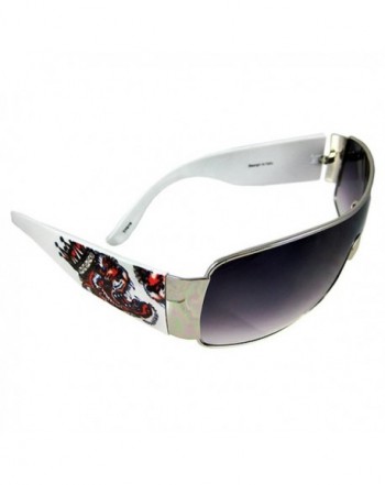 Tattoo Tiger Aviator Sunglasses Silver