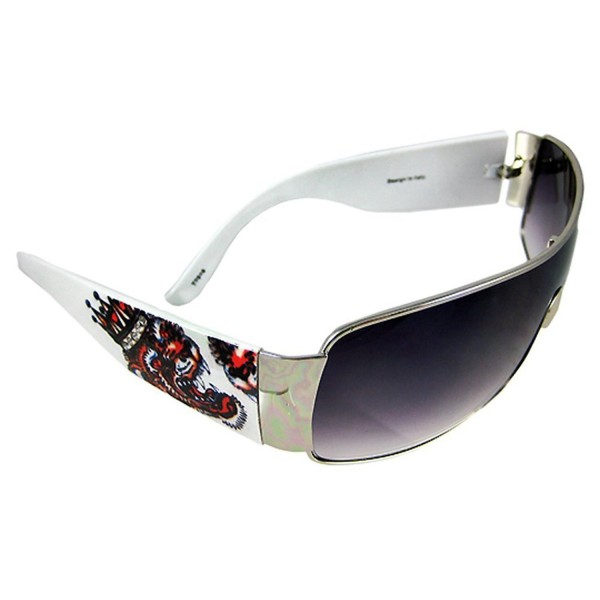 Tattoo Tiger Aviator Sunglasses Silver