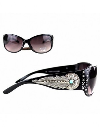 Montana West Sunglasses Rhinestones Feather