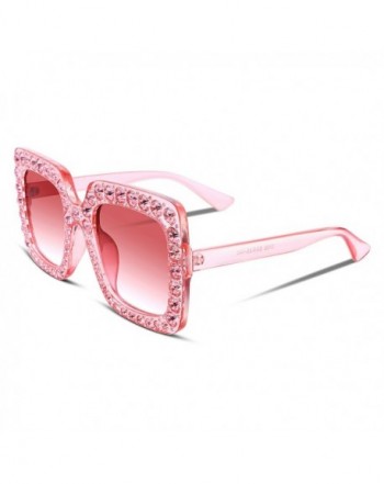 FEISEDY Sparkling Crystal Sunglasses Oversized