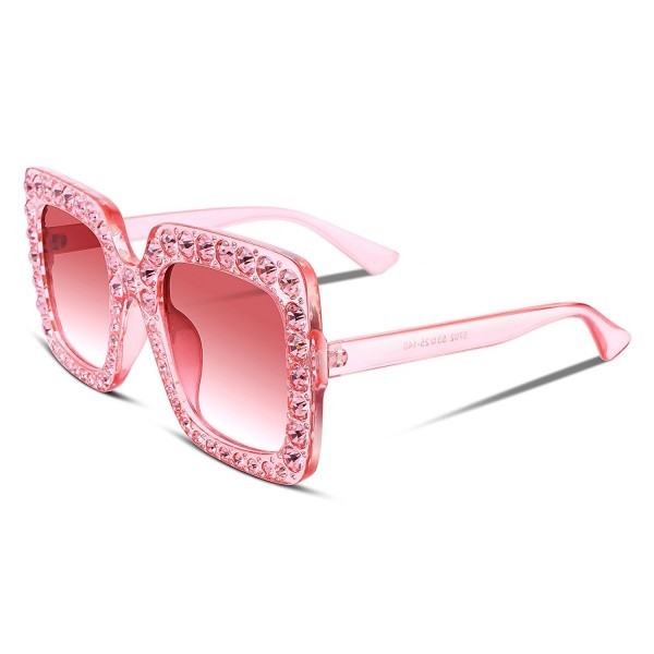 FEISEDY Sparkling Crystal Sunglasses Oversized