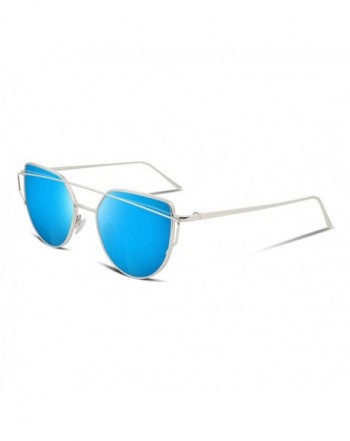 FEISEDY Mirrored Lenses Metal Sunglasses