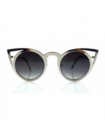 Rounded Cutout Trimmed Oversized Sunglasses