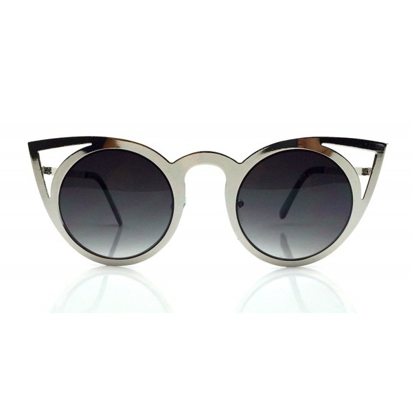 Rounded Cutout Trimmed Oversized Sunglasses