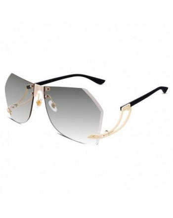 FEISEDY Sunglasses Oversized Rimless Cutting