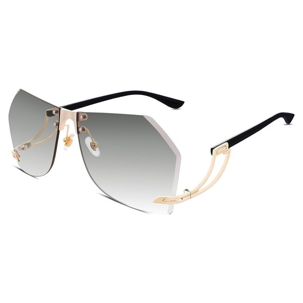 FEISEDY Sunglasses Oversized Rimless Cutting