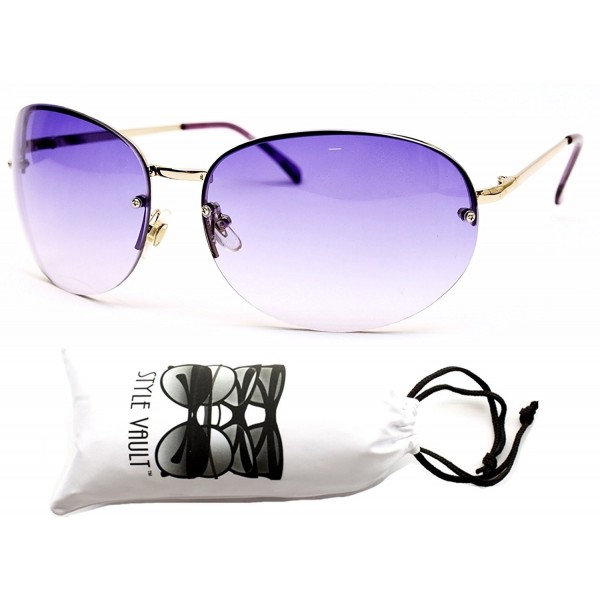 Style Vault Oversized Sunglasses Silver purple