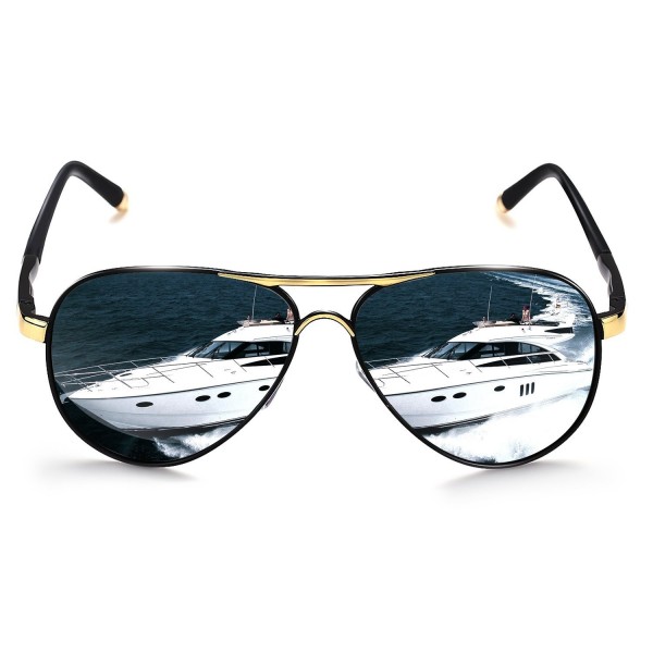 Rocknight Polarized Aviator Sunglasses Men Women Frame Flat Sunglasses