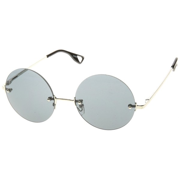 zeroUV Fashion Frameless Sunglasses Silver Smoke