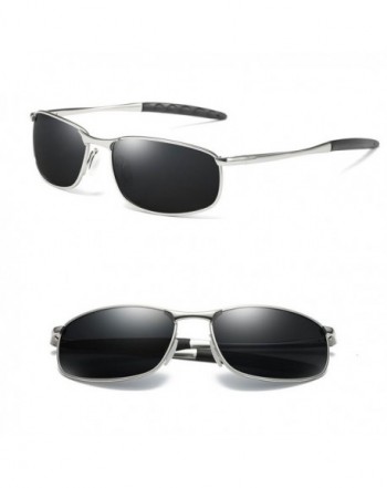 Rectangular Sunglasses Metal Polarized Square