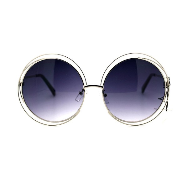 Womens Sunglasses Oversized Circle Silver