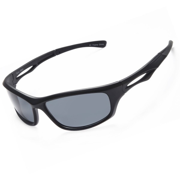 Polarized Sports Sunglasses Unbreakable Grey Lens On Matte Black Frame Cn17z9tn02m