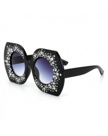 ROYAL GIRL Sunglasses Rhinestone Black Gray