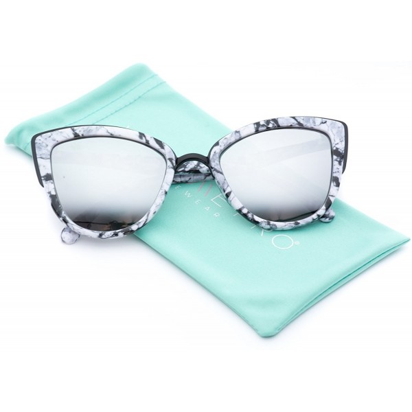 Mirrored Reflective Oversized Cateyes Sunglasses