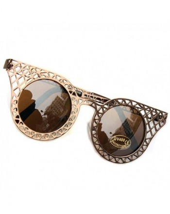 SUNROLAN Rim Round Oversized Sunglasses fhC41Brown