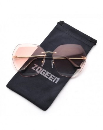 ZOGEEN Oversized Rimless Sunglasses Women