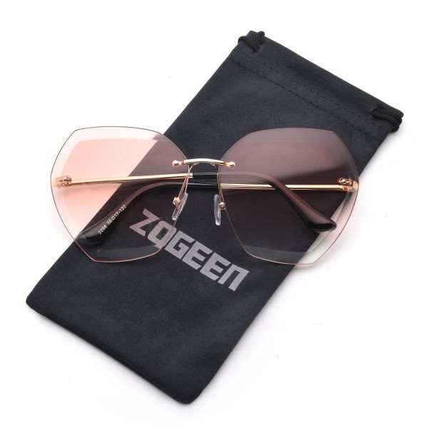 ZOGEEN Oversized Rimless Sunglasses Women