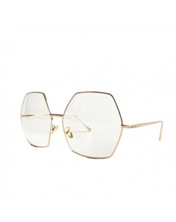 Oversized Geometric Gradient Sunglasses gold clear