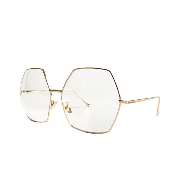 Oversized Geometric Gradient Sunglasses gold clear