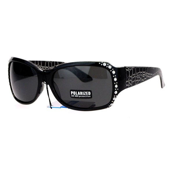 Polarized Rhinestone Rectangular Butterfly Sunglasses