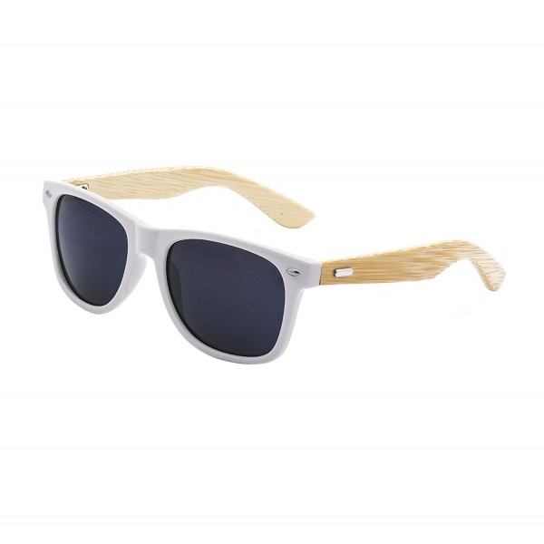 LogoLenses Bamboo Classic Sunglasses White