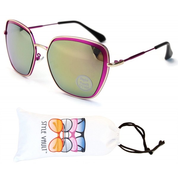 Style Vault Butterfly Sunglasses Magenta Gold