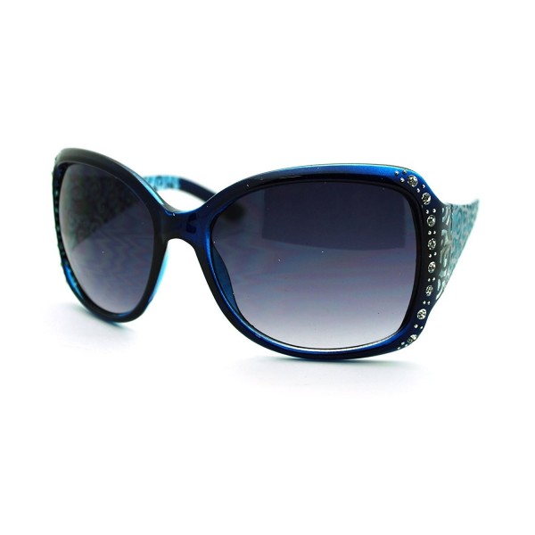Rhinestone Oversized Rectangular Butterfly Sunglasses