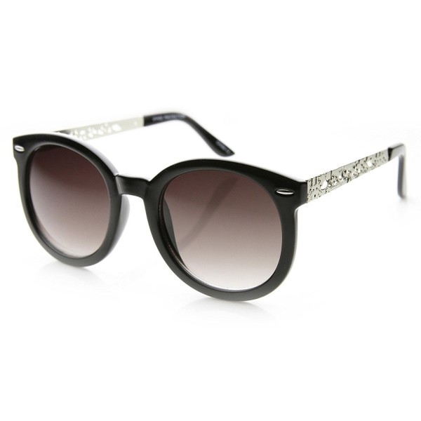 zeroUV Oversized Sunglasses Shiny Black Silver Lavender