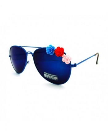 Flower Ornament mirrored Aviator Sunglasses