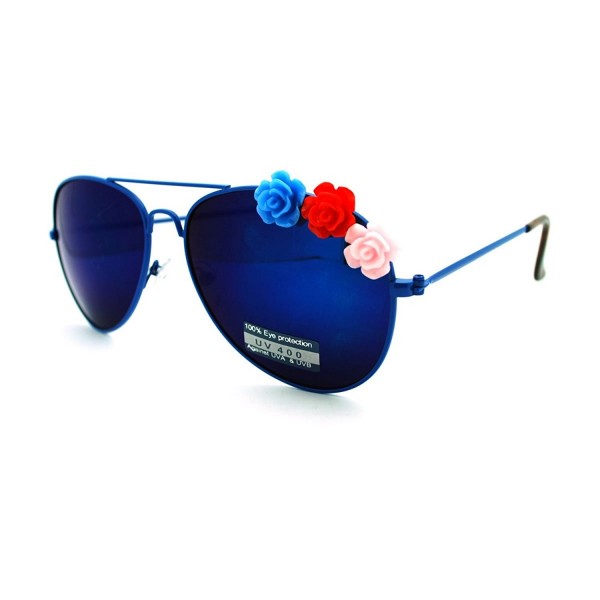 Flower Ornament mirrored Aviator Sunglasses