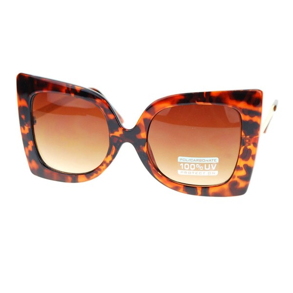 Designer Sunglasses Oversized Butterfly Tortoise