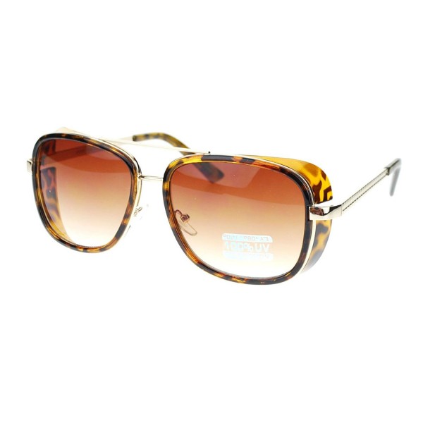 Breaker Rectangular Aviator Sunglasses Tortoise