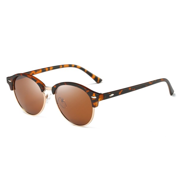 AZORB Polarized Clubmaster Sunglasses Semi Rimless