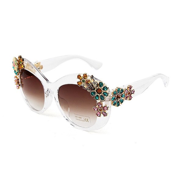 Womens Butterfly Crystal Sunglasses Transparent