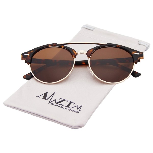 AMZTM Semi Rimless Reflective Sunglasses Tortoiseshell
