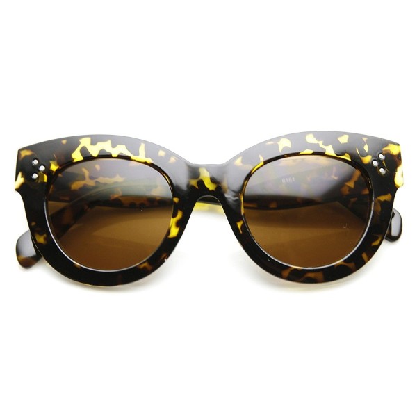 zeroUV Fashion Oversized Sunglasses Yellow Tortoise